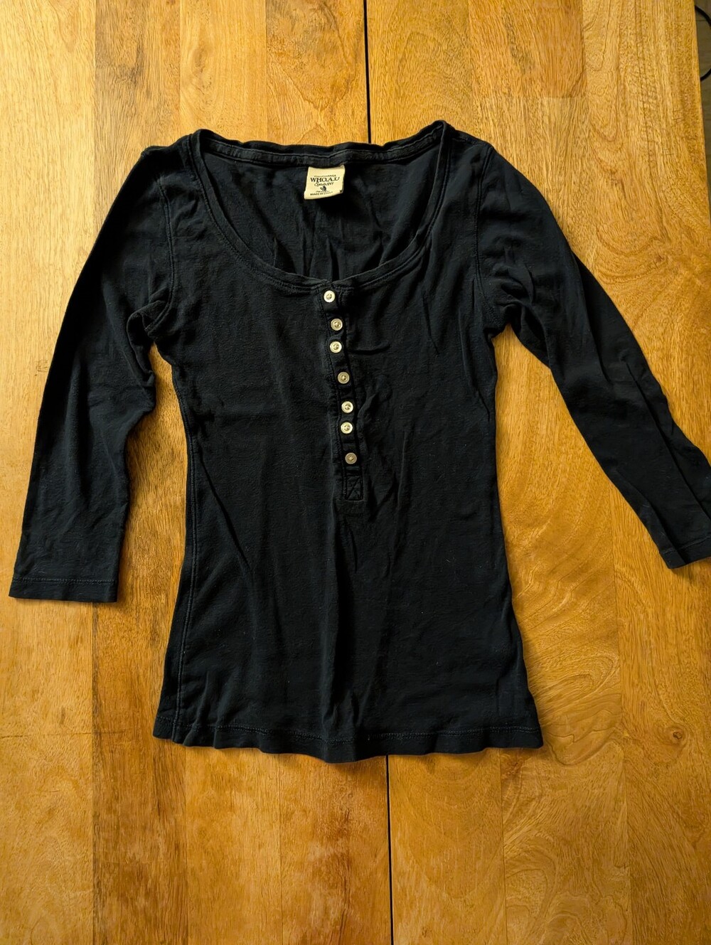 Who.A.U Henley Scoop Neck Top